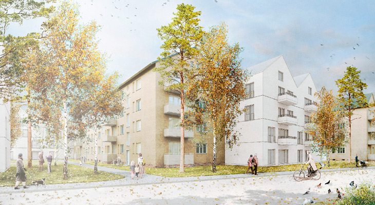Apartment houses in Berlin's Ziekowstrasse (photo)